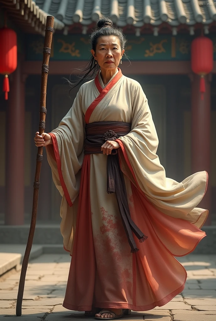 60 years old,Female master,Tang Dynasty,Martial arts,crutch