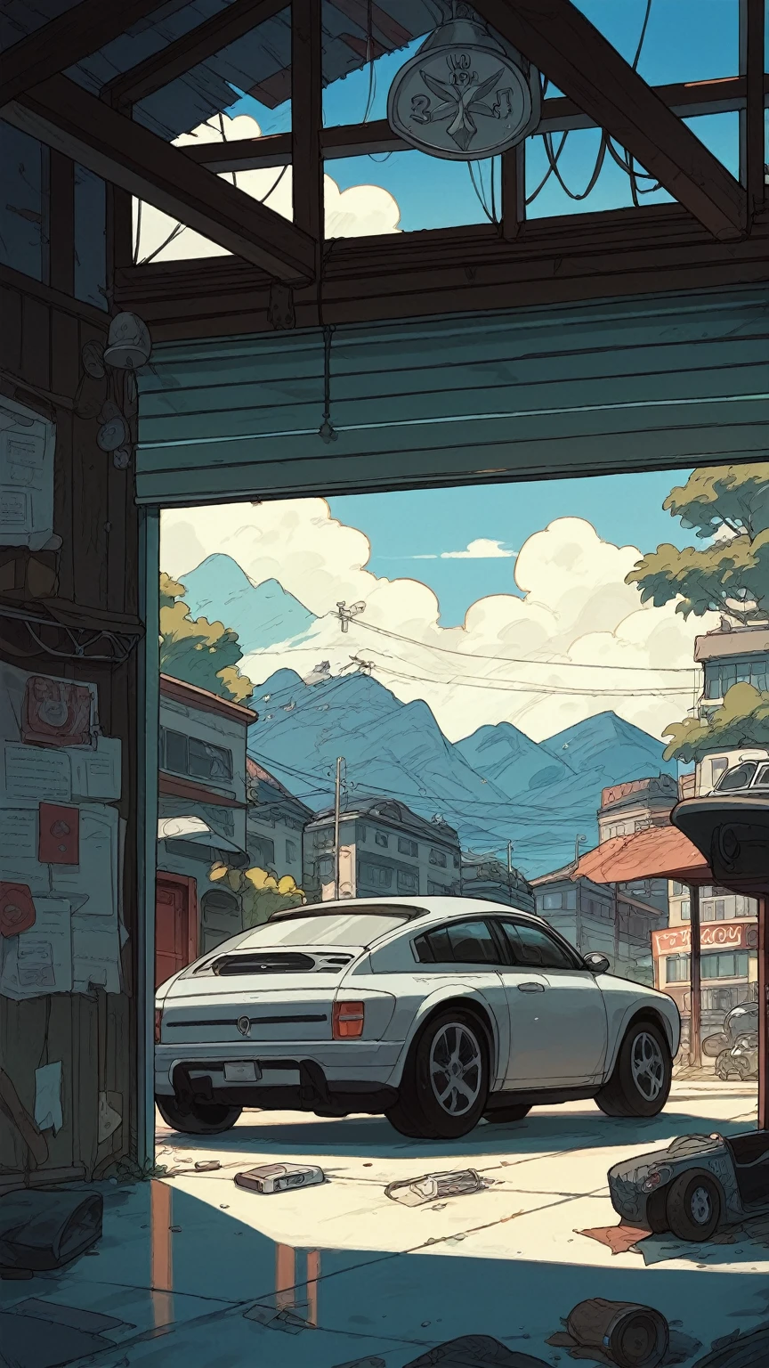 Replace the car with a grey Volkswagen Polo sedan