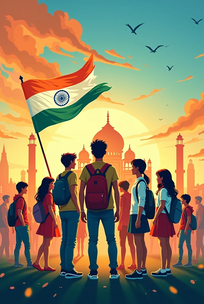 Create an independence day poster for sumitra paras public school