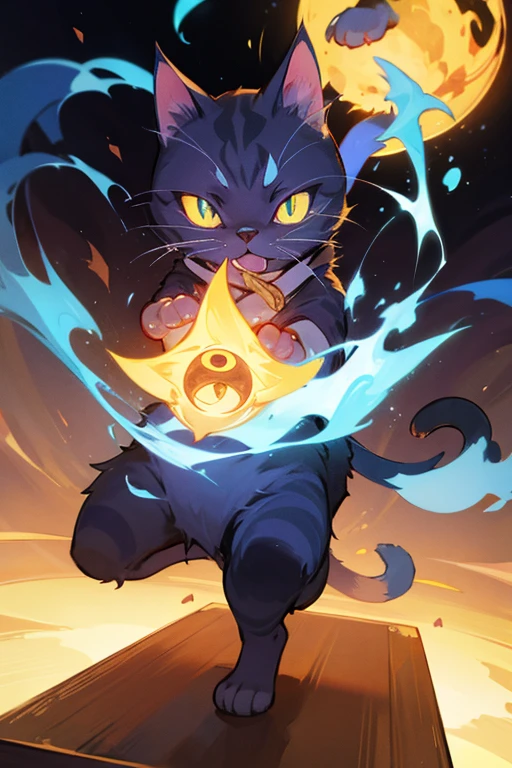 The cat casts a spell.