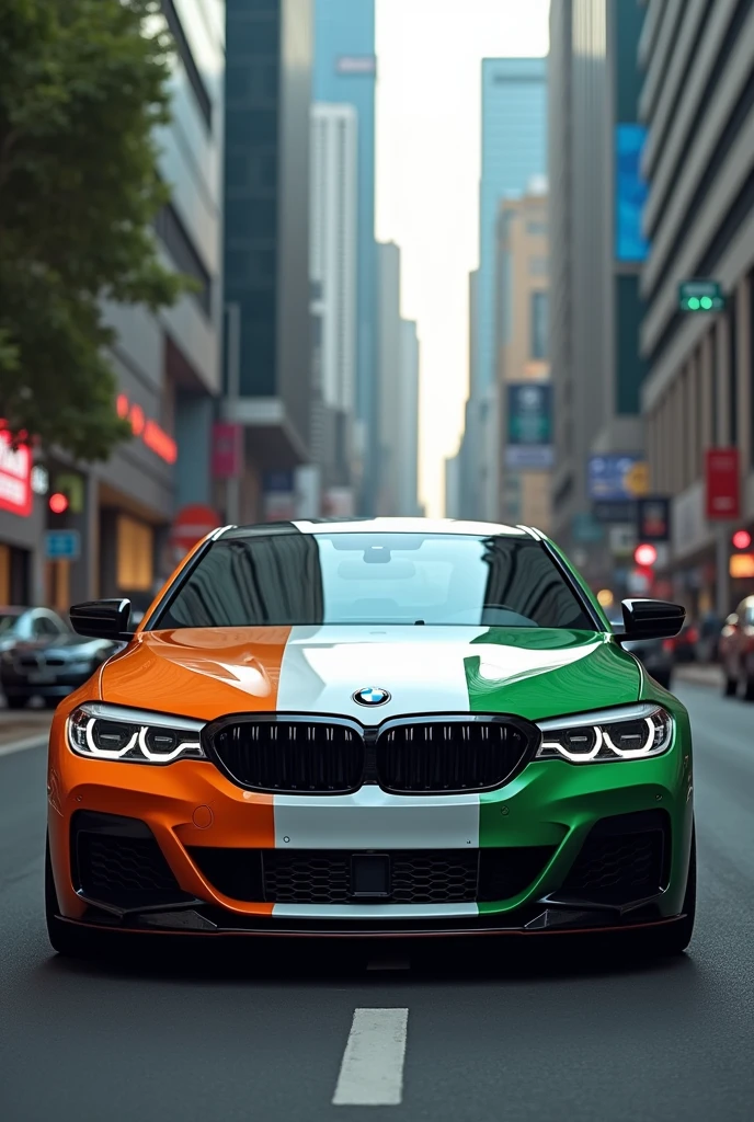 Indian flag on BMW car