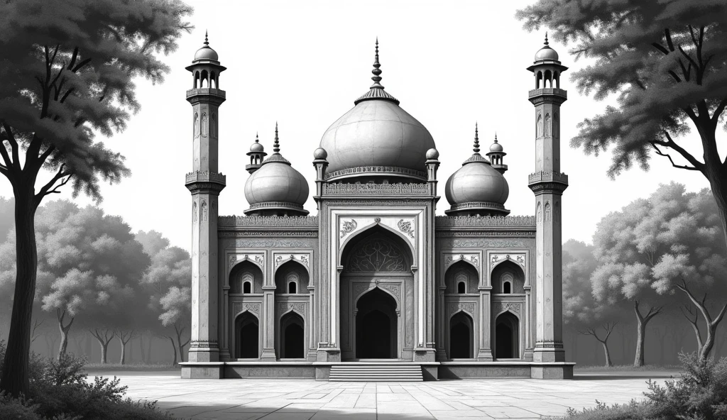 Black and white printing kadam rasul masjid ,malda distric