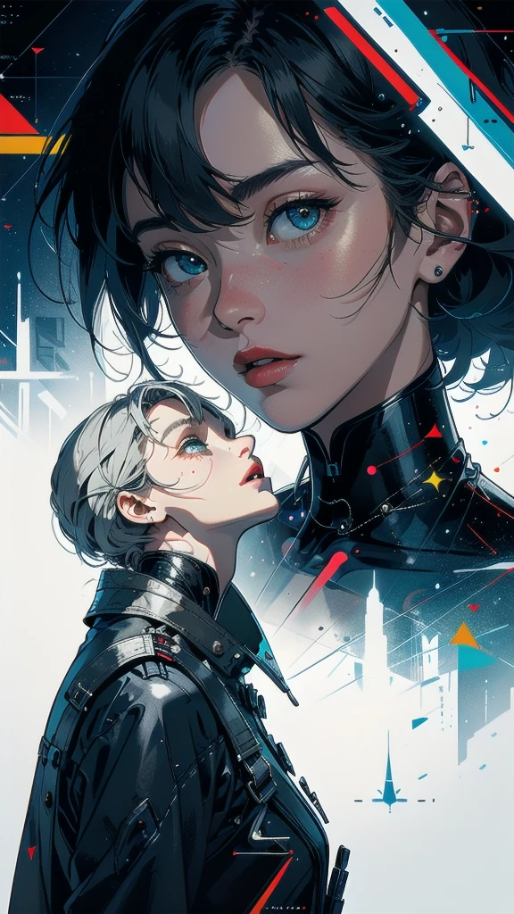 (((masterpiece, highest quality))),(((solo:1.2))),(((1girl:1.2))),32k wallpaper, very detailed, poster, vintage science fiction,(((((geometric cinematic movie poster))))), (bauhaus), shape,(((abstract))),(mid century modern),movie poster,(((((portfolio))))),(((((Close-up))))),(((((bust up))))),((((more various angle)))),(((highlight))),Vast landscape,((((heterochromia)))),(((complete. detailed face))),(((Extremely talented))),(((most complecated machine))),((Overall colorfully)),(((((Absolutely no background))))),(((spiritual)))