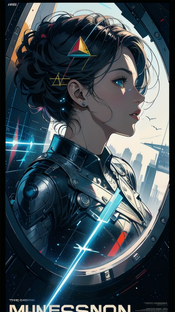 (((masterpiece, highest quality))),(((solo:1.2))),(((1girl:1.2))),32k wallpaper, very detailed, poster, vintage science fiction,(((((geometric cinematic movie poster))))), (bauhaus), shape,(((abstract))),(mid century modern),movie poster,(((((portfolio))))),(((((Close-up))))),(((((bust up))))),((((more various angle)))),(((highlight))),Vast landscape,((((heterochromia)))),(((complete. detailed face))),(((Extremely talented))),(((most complecated machine))),((Overall colorfully)),(((((Absolutely no background))))),(((spiritual)))
