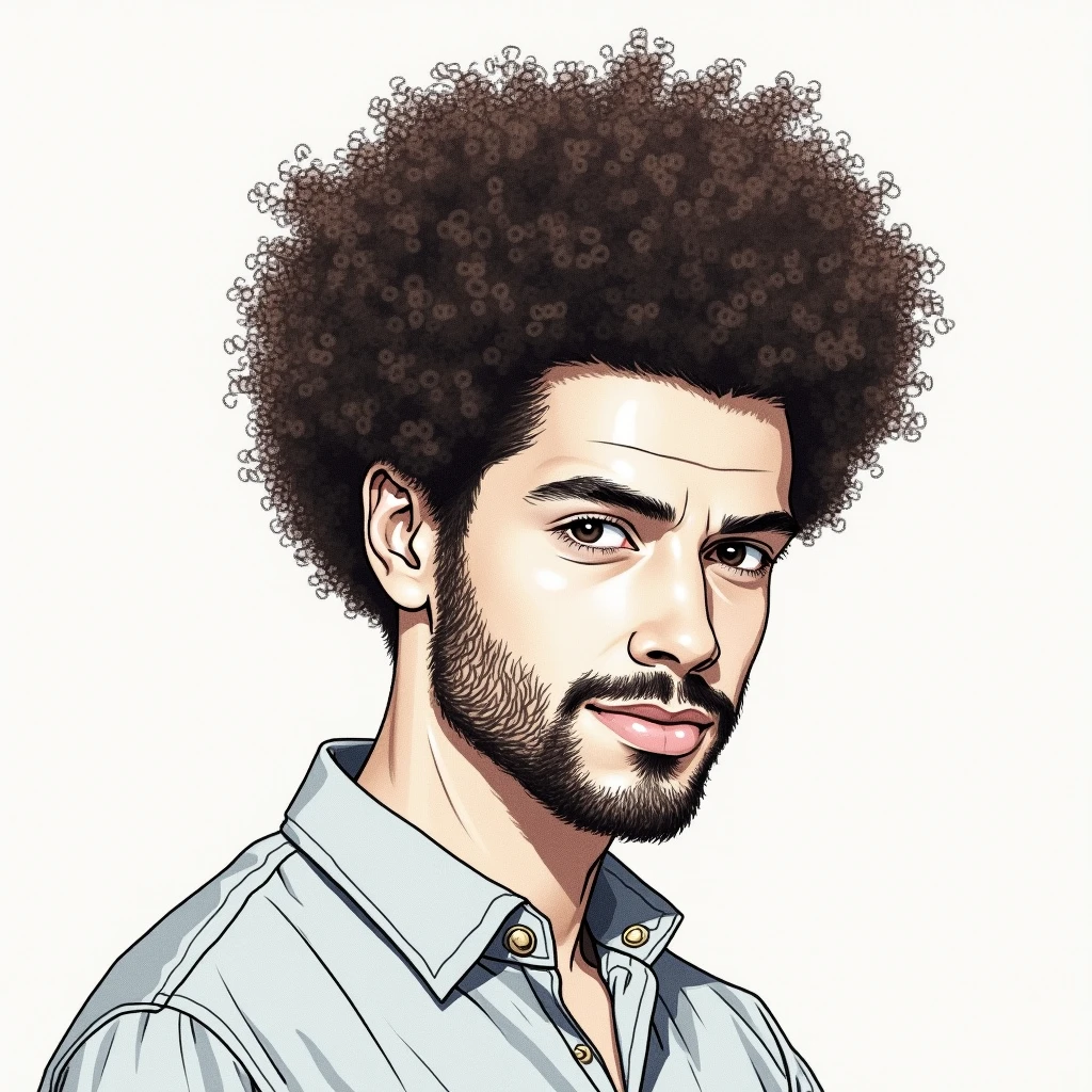 Draw a man with an afro for me.!