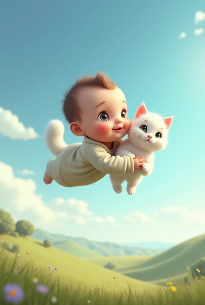 Baby flying with cat