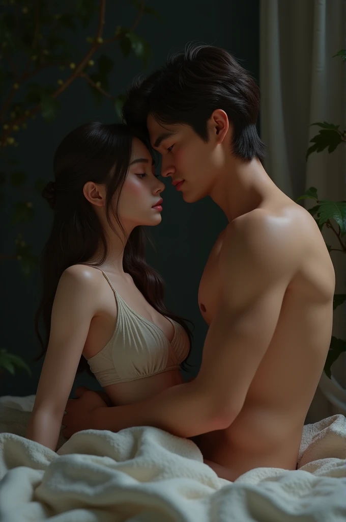 Naked girl with boy