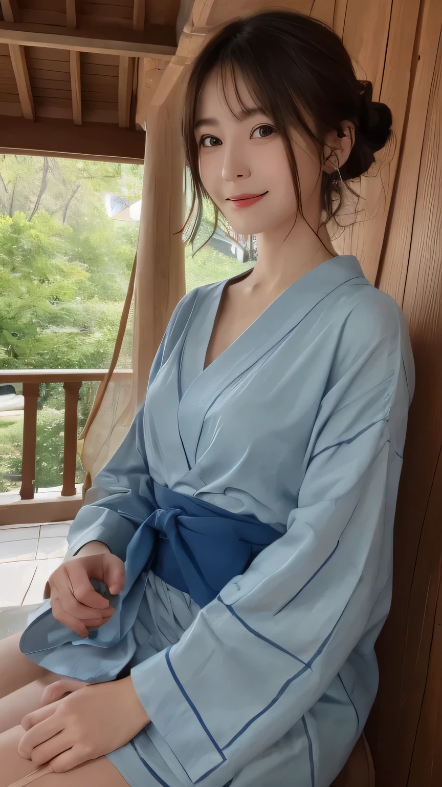 ((Best quality, 8k, Masterpiece :1.3)), 1girl, beautiful woman with emphasis on slim abs: 1.3, (casual hairstyle, big breasts: 1.2), (full body:1.6), ultra-detailed face, delicate eyes, double eyelids, soft breasts, smile, diamond choker necklace, jewely, exposed cleavage, her face, realistic, detailed skin, extreme light and shadow, wearing yukata Japanese summer festival, hair ribbon best quality, (in japanese shrine:1.5), (realistic, photorealistic: 1.37), extreme light and shadow, disheveled hair, master work, rich details, (fine facial features), (highest quality photo), (masterpiece), (detailed eyes), look in front of you eyes, incredibly cute under eye moles, necklace