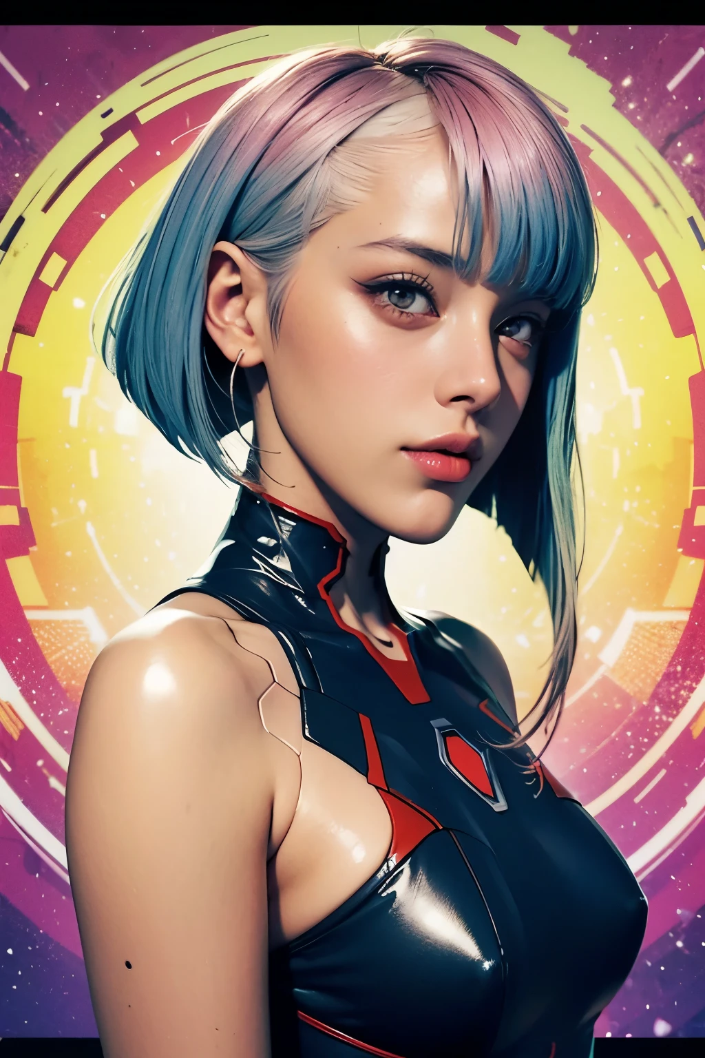 psychedelic style, Anime Characters "Leafhopper", Lucy, original universe, detail,