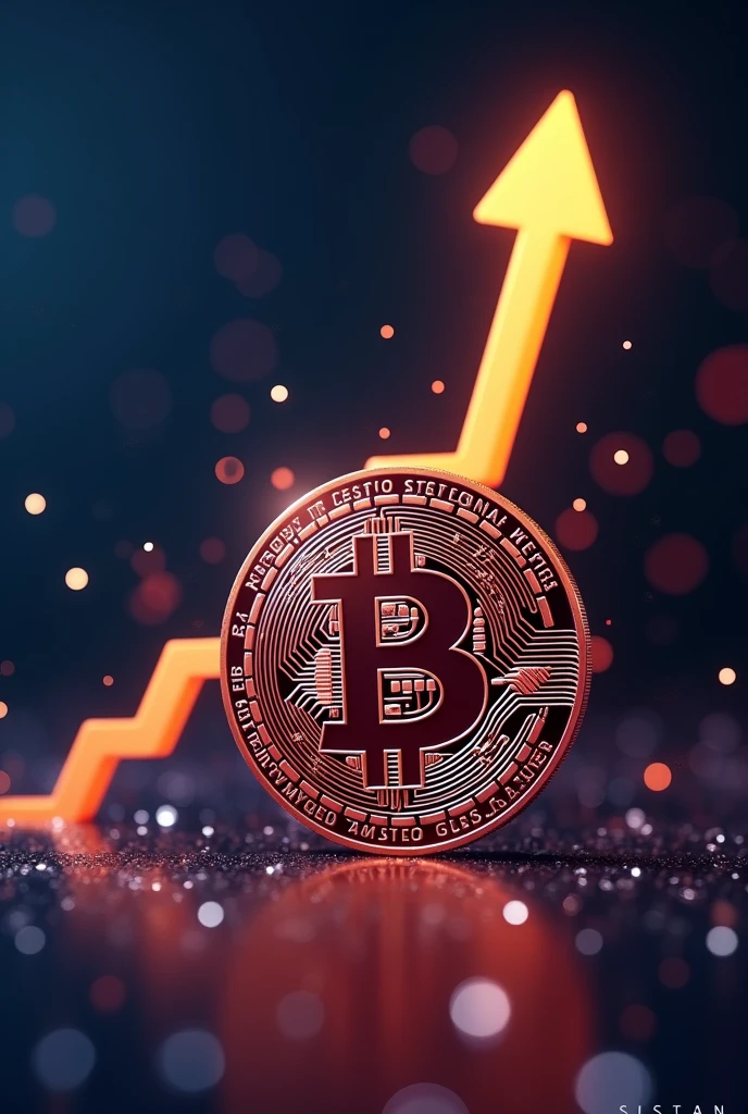 Design a graphic showing Bitcoin's price reaching $38,000 with an upward arrow