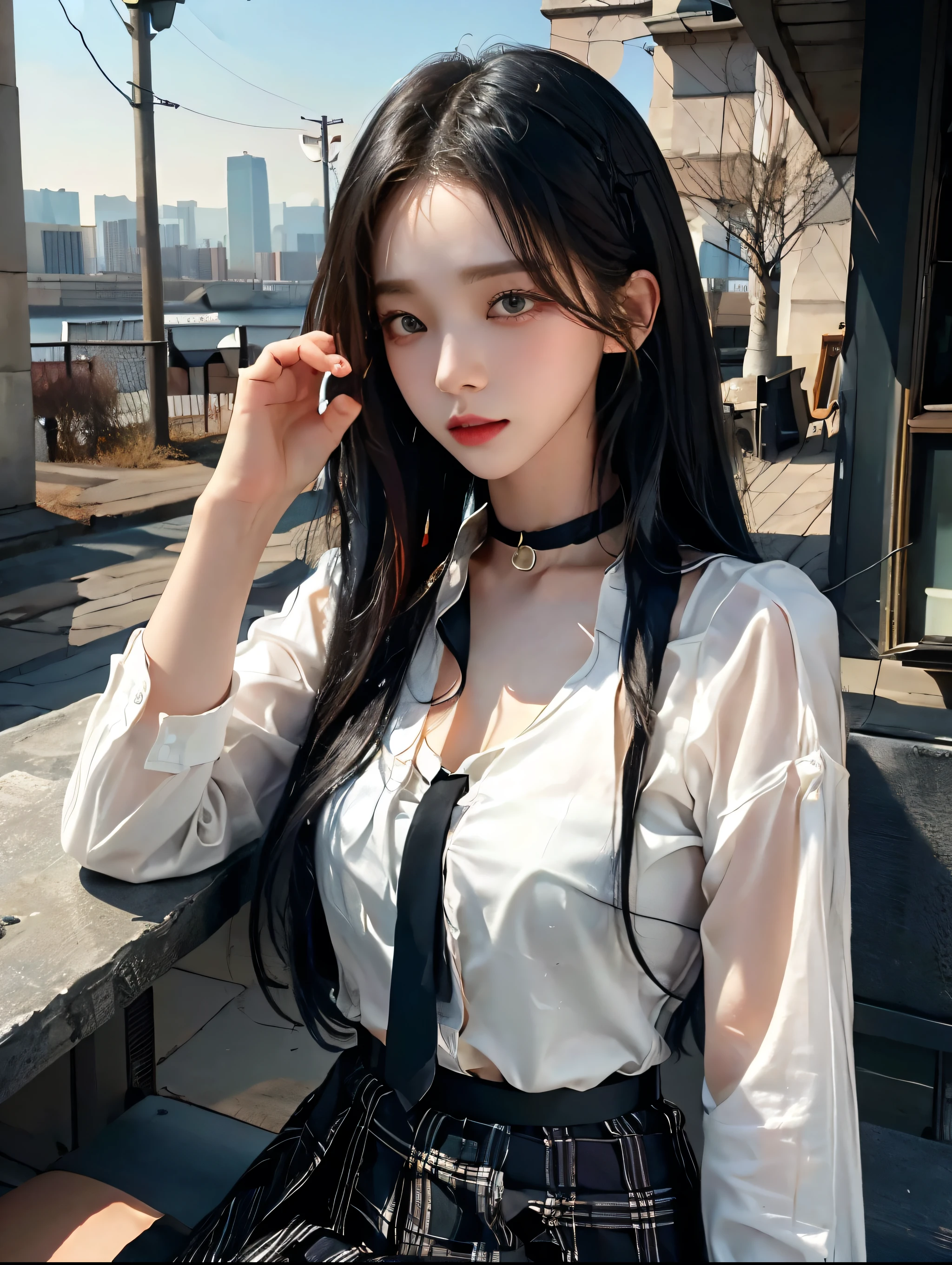 Egyptian Pharaoh、See-through、It&#39;s digging in、On all fours、I&#39;m not wearing anything underneath、Full Body Shot、20th Ayaka、NiziU AYAKA、 ４Ｋ、１People Women、slender、 Loose, wavy styling 、Fascinating and attractive、Including the texture of the face and skin.，Detailed eyes
