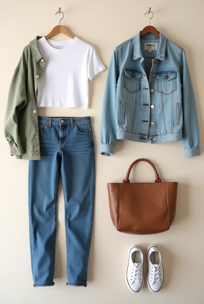 Give me a fashion image of casual wear without a model