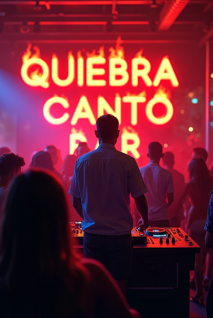 A party where the DJ is a commercial airline pilot, there's a lot of fire, and on the wall there's a sign in red fiery letters that says 'QUIEBRA CANTO BAR'