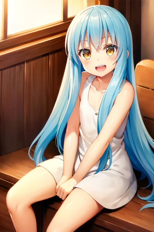 ((Highest quality)), ((masterpiece)), (be familiar with), Perfect Face, indoor, Bedroom, Watching the audience,
One woman, Rimuru=Tempest,
Open Mouth, Ecstatic expression, blush, smile,
Small breasts, Flat Chest, , , , Girl,
Long Hair, Long Hair,