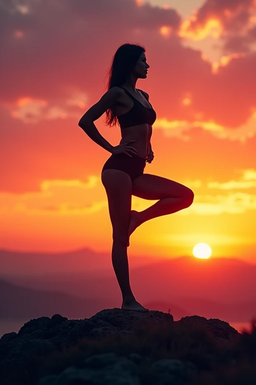 (masterpiece, best quality:1.2), 1girl, solo,standing_split, 
Silhouette Art of 1girl, multiple exposure, sunset, enhance, intricate, (best quality, masterpiece, Representative work, official art, Professional, unity 8k wallpaper:1.3)