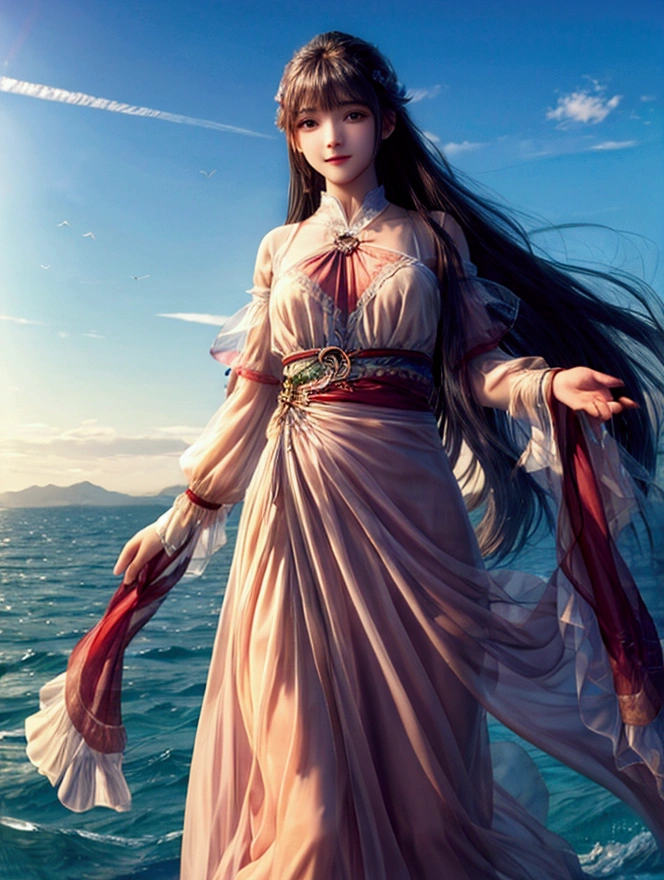 horizon, water, 1girl