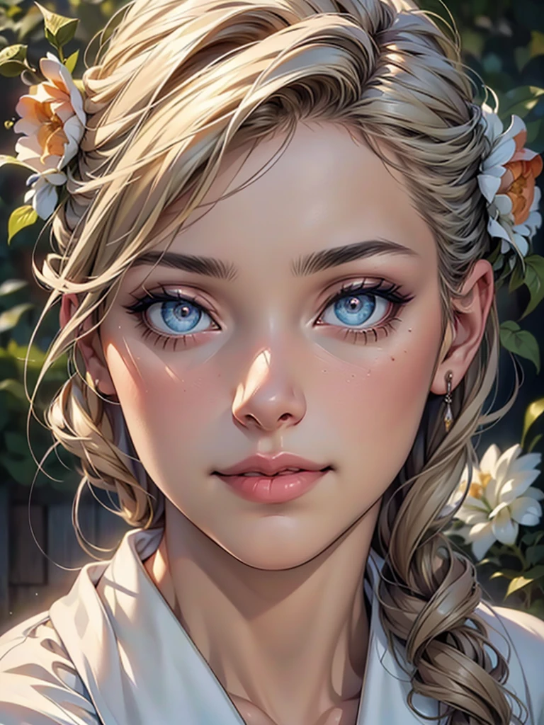 (top quality,4K,8 K,a high resolution,masterpiece:1.2),super detailed,(realistic,photorealistic,photo-realistic:1.37),detailed and beautiful eyes,thick and beautiful lips,very detailed eyes and face,long eyelashes,[USA, bright colors,soft natural light,romantic atmosphere,bright flowers, flowy dress,feminine and elegant pose,Happy and confident look, Haute Couture Style, Dreamy landscapes, Artistic portrait, quality of art printing, oil painting techniques, impressionistic style.