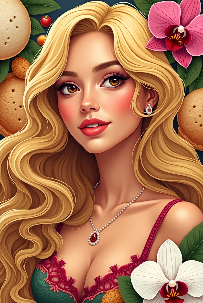 women, venezuela, blond hair, illustration,  arepa, bread flour, orchid, Venezuelan food, arepas, bread flour venezolana arepas
