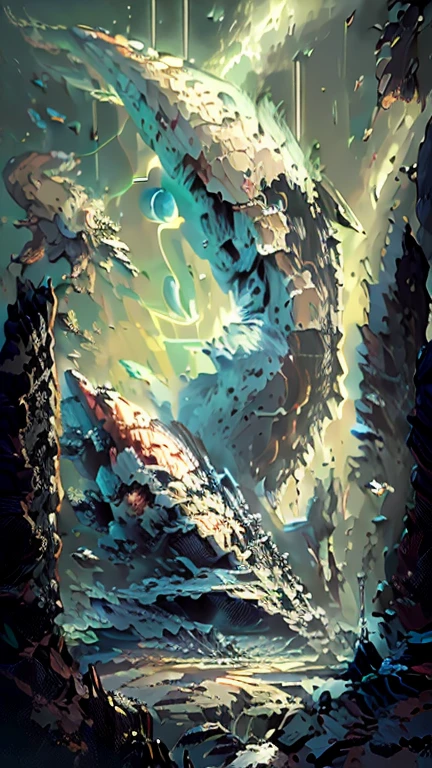 Fantasy,On a different planet,A massive and beautiful spaceship stands still.,The spaceship is broken,Outside the spacecraft, A beautiful female astronaut is making repairs,Flat Chest,Young face,Young body,There are a lot of wrecked spaceships,Expansiveness,Great details,Cinema Lenses,Wide-angle composition,Hazy,starry skies,Indian mythology,laser,Aurora,Shattered rocks fly everywhere.