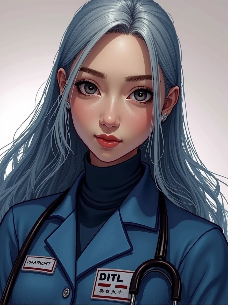 Here is my face, don't change my face at all, just wear me pharmacist uniform, make it professional, realistic, and perfect, I need it for a photo passport