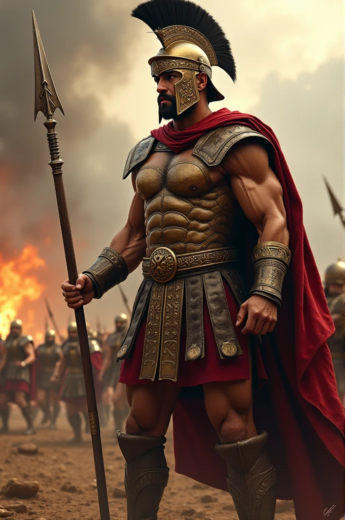 Spartan in war, ultra realistic 