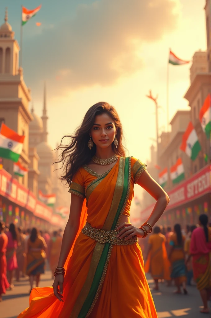 Generate an 3D picture of independence day with name KAVITHA