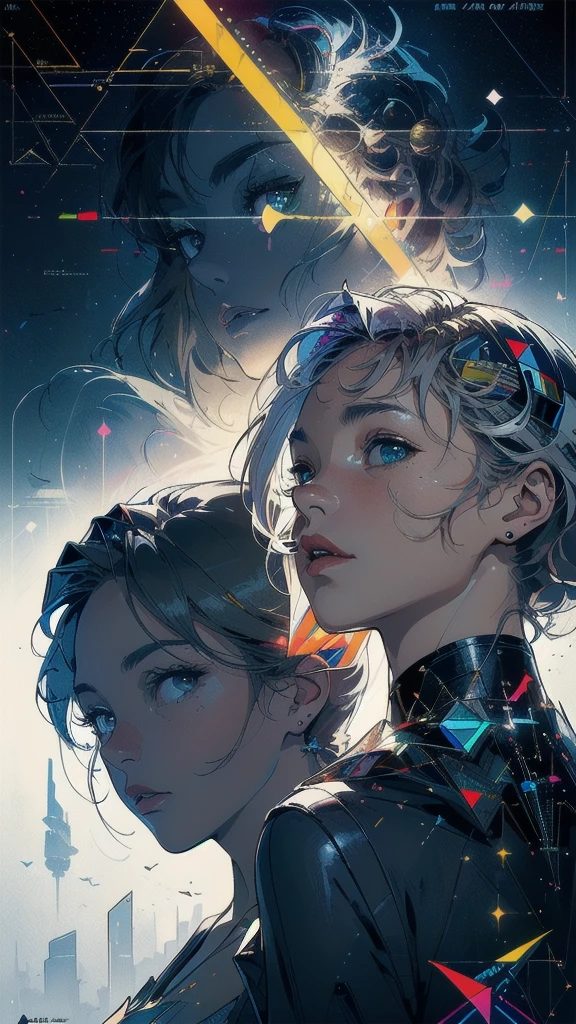 (((masterpiece, highest quality))),(((solo:1.2))),(((1girl:1.2))),32k wallpaper, very detailed, poster, vintage science fiction,(((((geometric cinematic movie poster))))), (bauhaus), shape,(((abstract))),(mid century modern),movie poster,(((((portfolio))))),(((((Close-up))))),(((((bust up))))),((((more various angle)))),(((highlight))),Vast landscape,((((heterochromia)))),(((complete. detailed face))),(((Extremely talented))),(((most complecated machine))),((Overall colorfully)),(((((Absolutely no background))))),(((spiritual)))