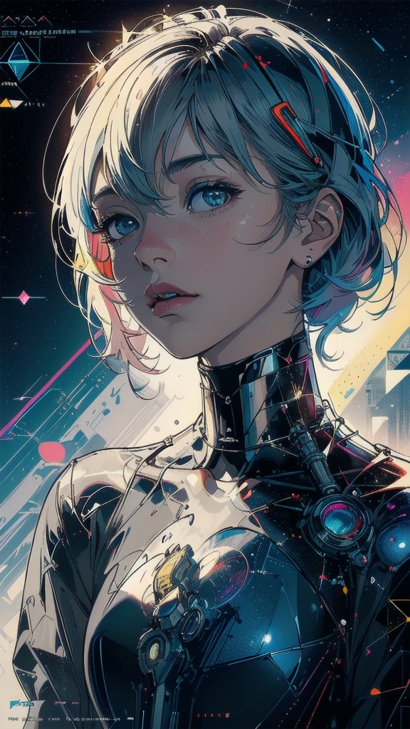 (((masterpiece, highest quality))),(((solo:1.2))),(((1girl:1.2))),32k wallpaper, very detailed, poster, vintage science fiction,(((((geometric cinematic movie poster))))), (bauhaus), shape,(((abstract))),(mid century modern),movie poster,(((((portfolio))))),(((((Close-up))))),(((((bust up))))),((((more various angle)))),(((highlight))),Vast landscape,((((heterochromia)))),(((complete. detailed face))),(((Extremely talented))),(((most complecated machine))),((Overall colorfully)),(((((Absolutely no background))))),(((spiritual)))