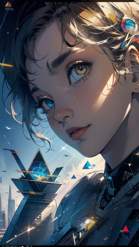 (((masterpiece, highest quality))),(((solo:1.2))),(((1girl:1.2))),32k wallpaper, very detailed, poster, vintage science fiction,(((((geometric cinematic movie poster))))), (bauhaus), shape,(((abstract))),(mid century modern),movie poster,(((((portfolio))))),(((((Close-up))))),(((((bust up))))),((((more various angle)))),(((highlight))),Vast landscape,((((heterochromia)))),(((complete. detailed face))),(((Extremely talented))),(((most complecated machine))),((Overall colorfully)),(((((Absolutely no background))))),(((spiritual)))