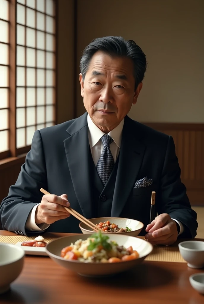 The Prime Minister of Japan eats simple meals..