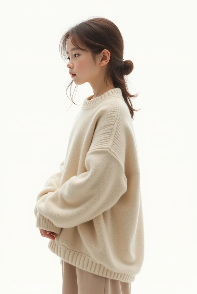 1 Girl,sweater,White background,
