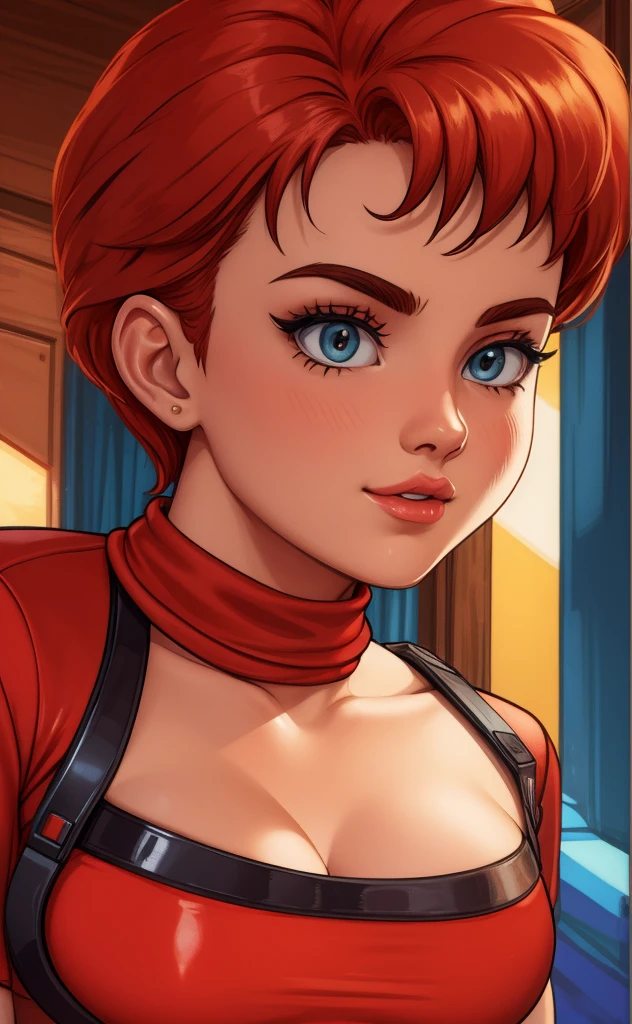 a close up of a person with a red shirt and a white shirt, pixel art inspired by Norma Bull, dribble, pixel art, sierra games, snes graphics, 9 0 s games, 1990 video game screenshot, early 90s cg, 1 6 - bit, 16-bit, 1991 video game screenshot