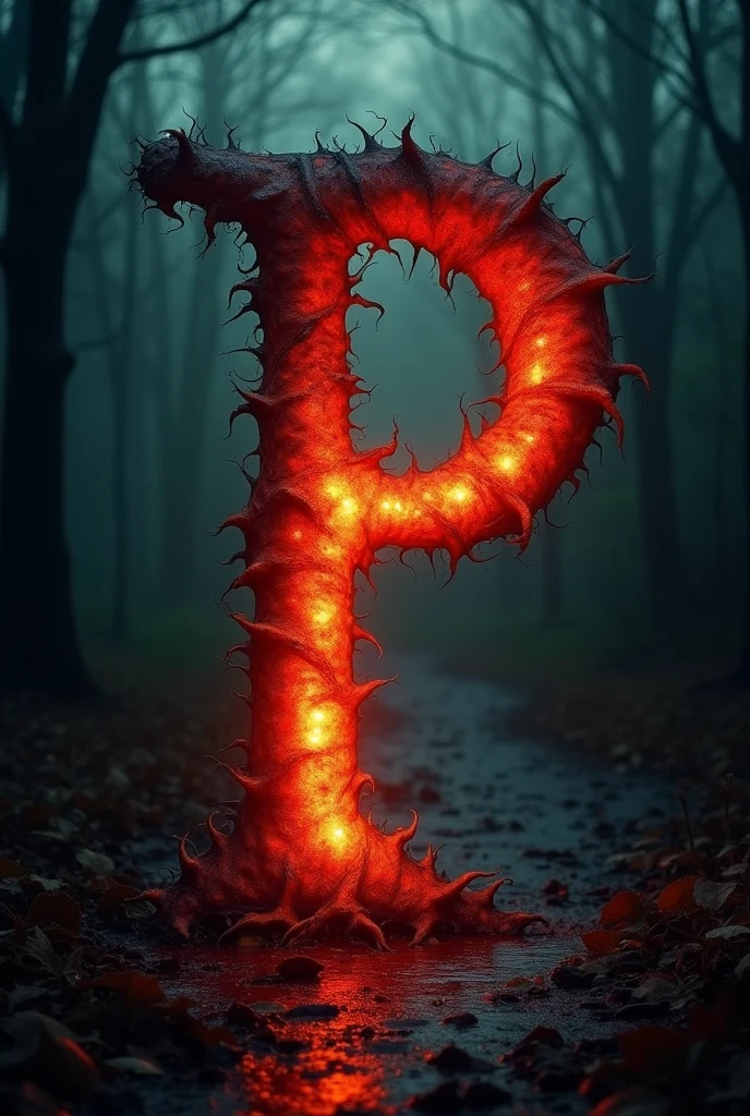 P alphabet horror poster orange and red light mobile wallpaper
