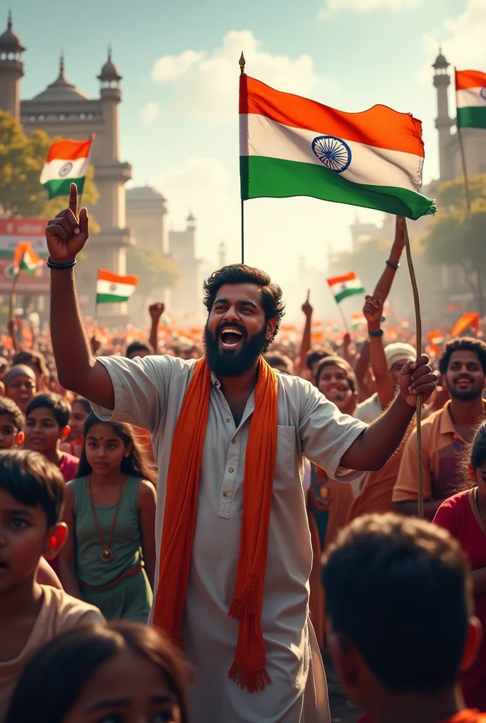 Indian people striking pictures for Independence Day