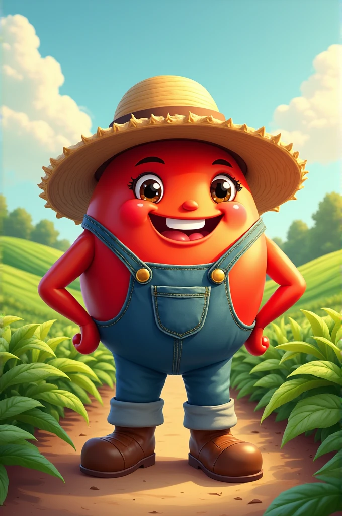 Tomato mascot like as farmers 