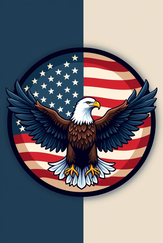 Logo circular, that has to do with immigration lawyers in the United States and that the logo has the flag and the eagle of the United States