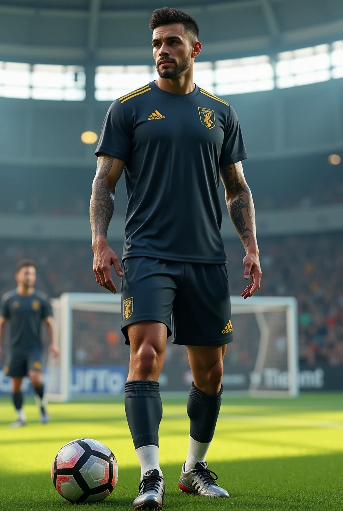 A 3D render of a modern man who liked football and was pushed to football club where he trained and put his hardwork and he became a footballA 3D render of a modern man who liked football and was pushed to football club where he trained and put his hardwork and he became a football