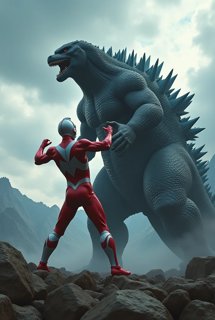 ultraman, ongbak, godzilla, superhero, giant monster, action scene, detailed highly detailed face, muscular body, dynamic pose, powerful energy beam attack, dramatic lighting, cinematic composition, epic scale, cinematic scenery, photorealistic, 8k, hyper detailed, vivid colors, dramatic shadows, volumetric lightinga giant ultraman,choking a massive godzilla monster,highly detailed,epic battle scene,cinematic lighting,dramatic Tilt shift photography ultraman riding godzilla,godzilla mouth ripped open,brutal fight scene,cinematic lighting,highly detailed,realistic,photorealistic,extremely detailed,4k,8k,high resolution,best quality,masterpiece,ultra detailed,sharp focus,intense colors,dramatic shadows,dynamic composition,hyper realistic,cinematic angles,action poses,cinematic atmosphere,intricate textures,vibrant colors,extremely detailed,4k,8k,photorealistic,studio lighting,physically-based rendering,hyper-detailed