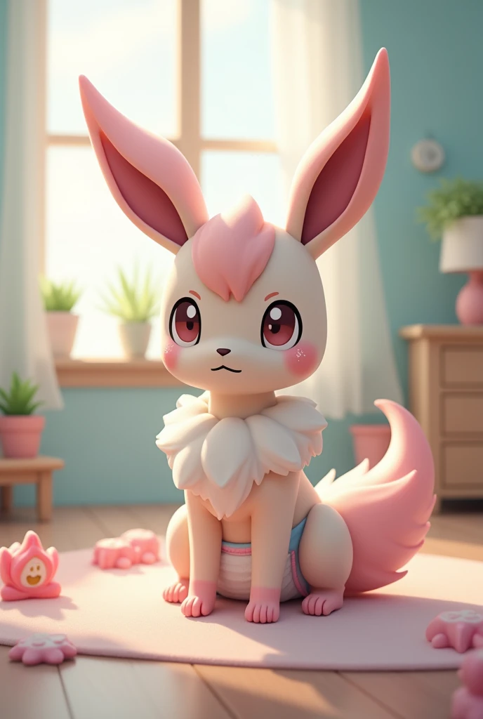 Sylveon wear a diaper wet