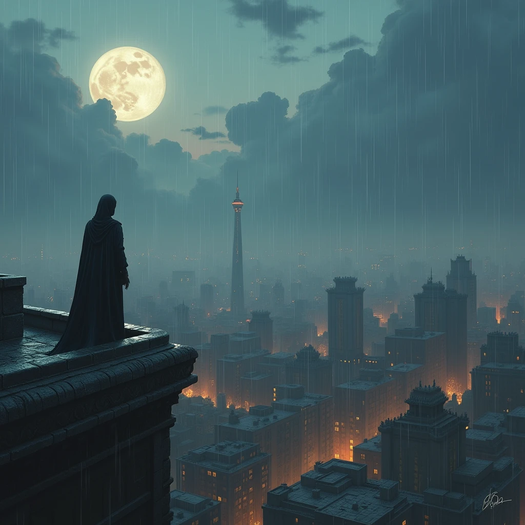It was so hot that the rain summoned a silver cloud of steam over the city. The view from up here was very different than the one from the rooftop in the human quarter of the city. That had been an expanse of clay blocks, a painting of varying shades of brown squares beneath the moonlight. In the heart of Sivrinaj, though—in royal Nightborn territory— every glance overflowed with sumptuous elegance.