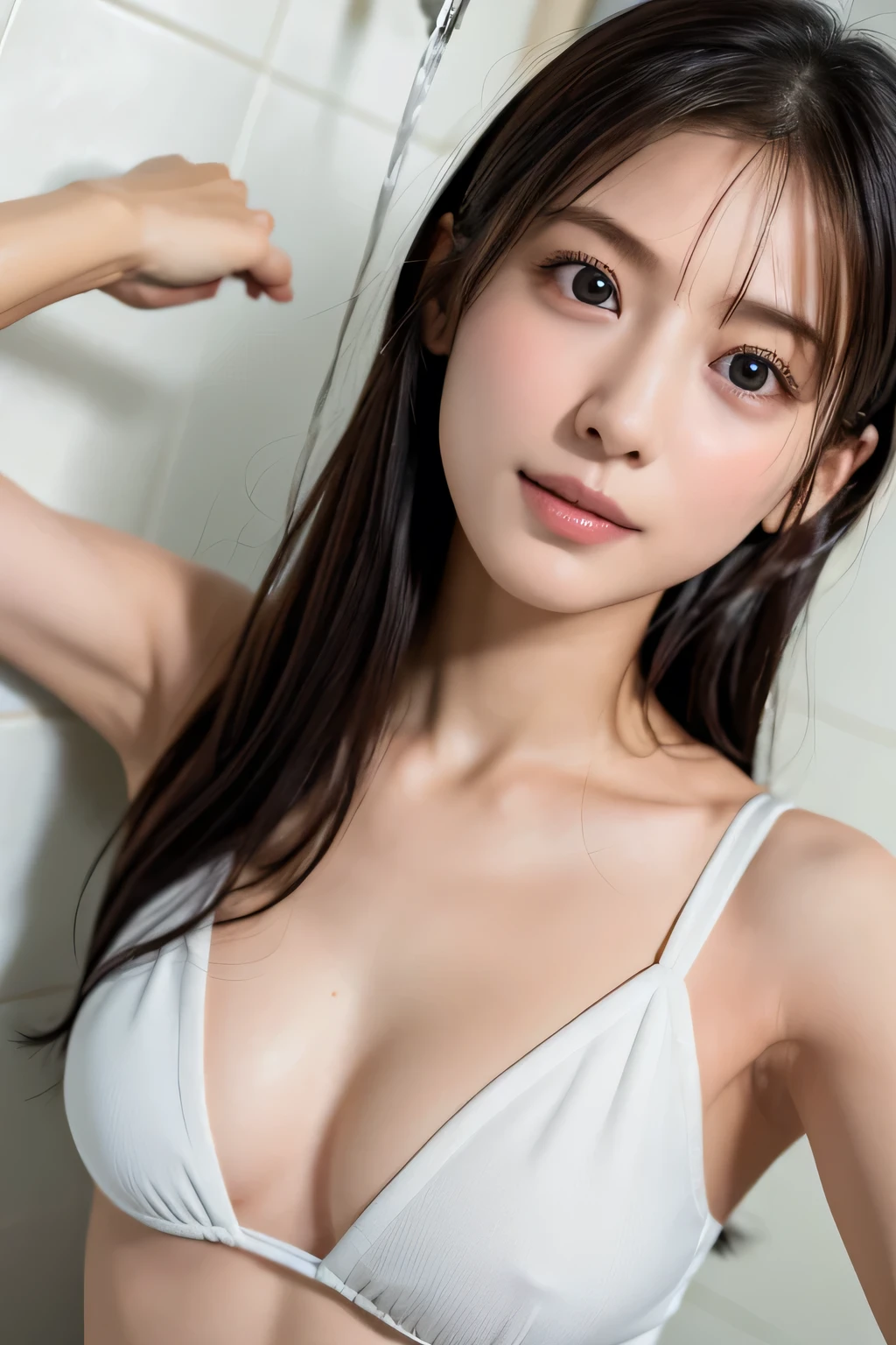 (I take a shower:1.3), (Baby Face:1.3), (Highest quality:1.4), (Very detailed), (Very detailed美しい顔), naked, (Baby's physique:1.2), Great face and eyes, iris, (Flat Chest:1.5), (Skinny body type:1.5), Short sleeve, (Look up:1.5), (Face close-up:1.2), From below, Bathroom, Smooth, Very detailed CG synthesis 8k wallpaper, High-resolution RAW color photos, Professional photography, Light, BackLight, dream-like, impressive, Written boundary depth