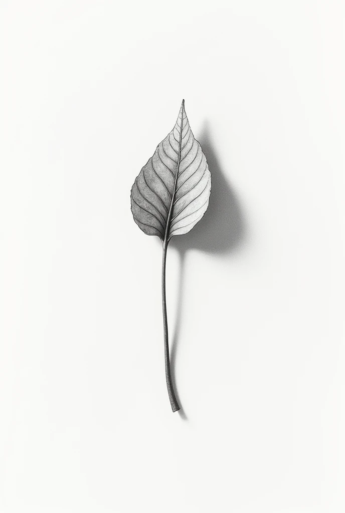 Pencil drawing of l.a tree leaf with shadow
