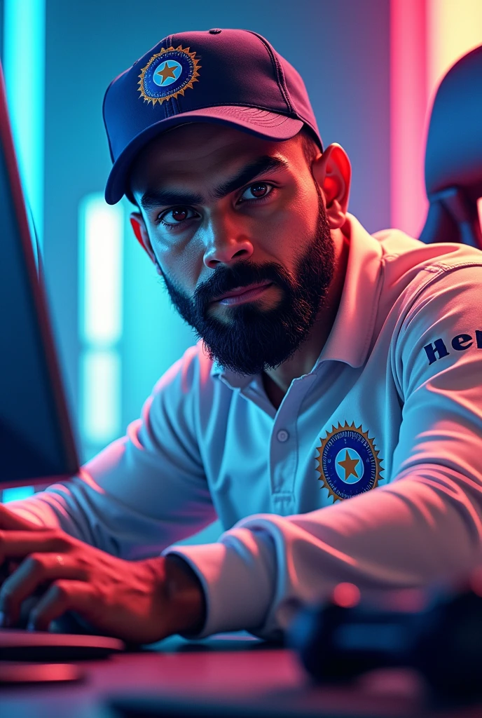 Iam virat kohli fan and iam a gamer create a image