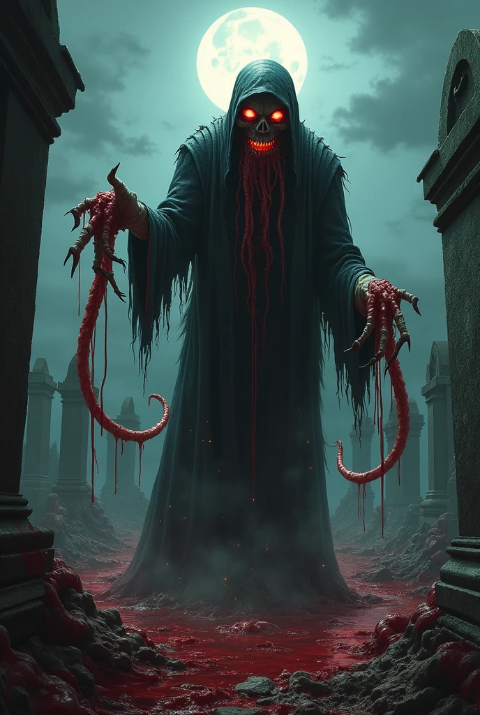 daemon, intestines, blood, Gothic, Laughter, madness, graves, Dark