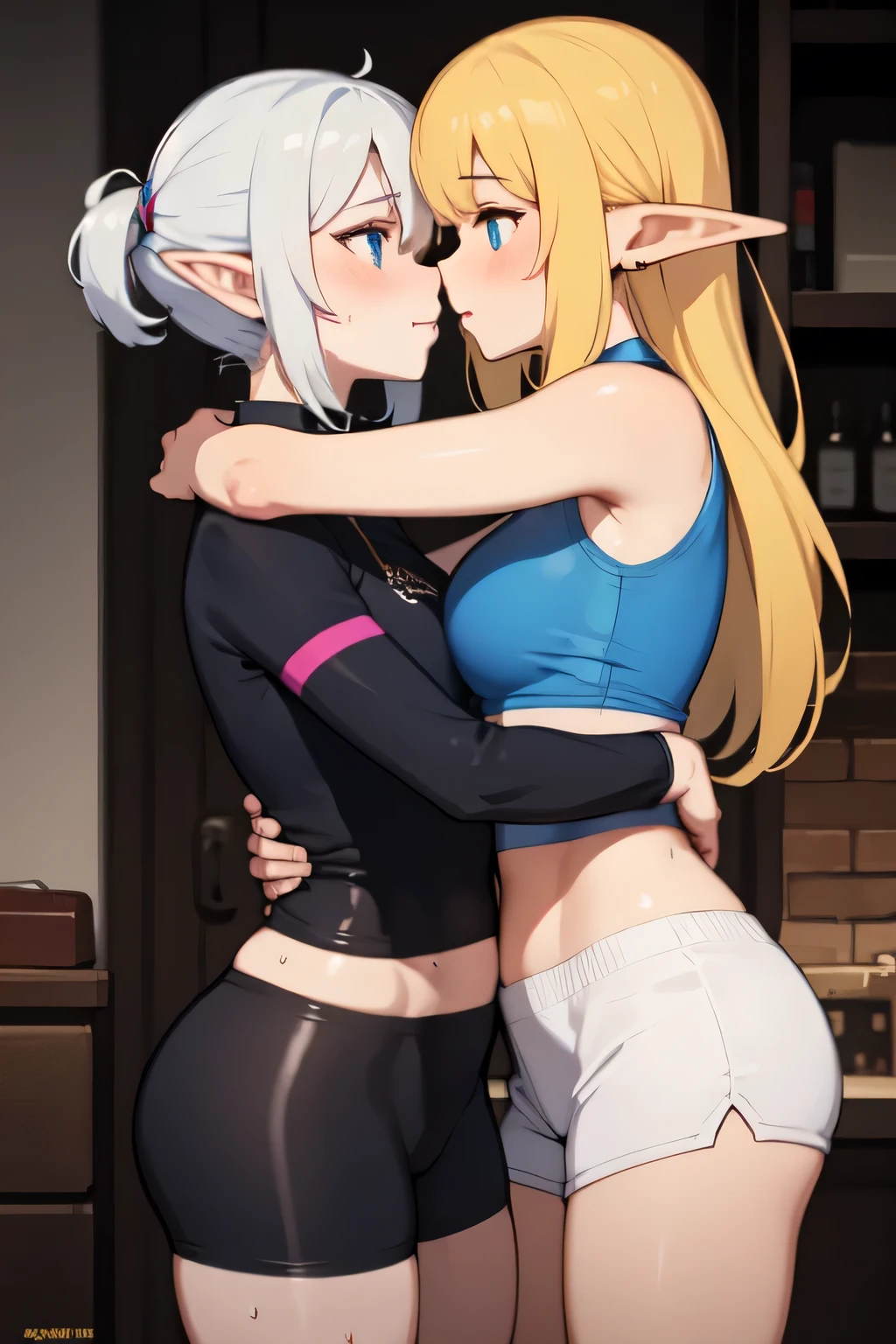 Short sweaty lesbian elf girl