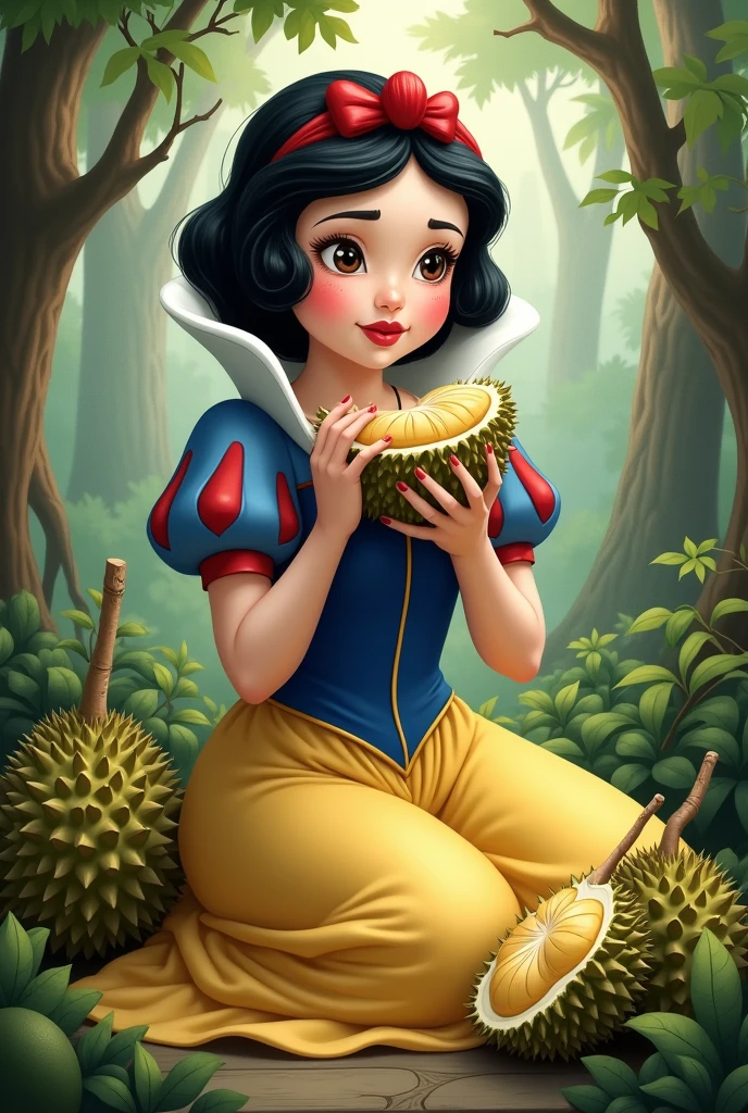  Snow white princess Eating Durian