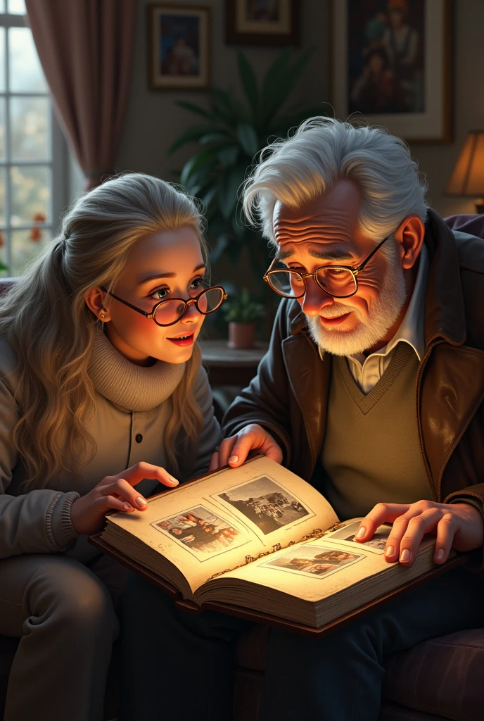 Leo finds an old photo album and shares stories of his past adventures with Bella.
Same character
