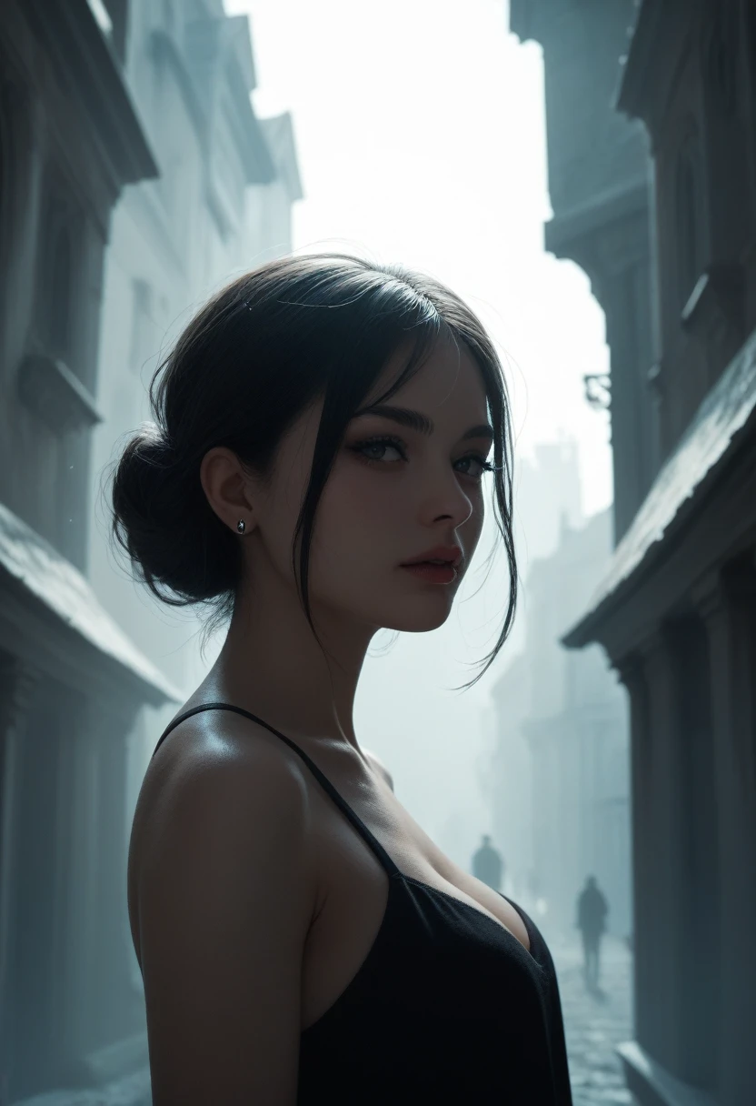 Made entirely of light and shadow,No physical form。The shape of the woman was created by varying the lightness and darkness of the smoke,There is an illusory and mysterious beauty。