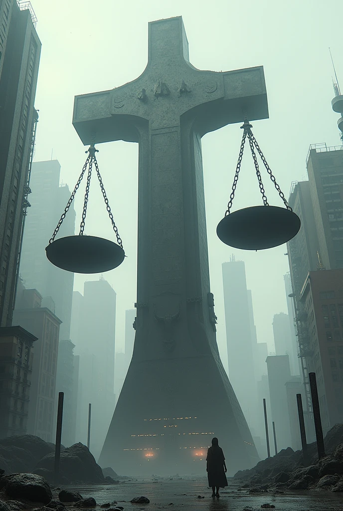 A symbolic object to law in a futuristic context, dystopian
