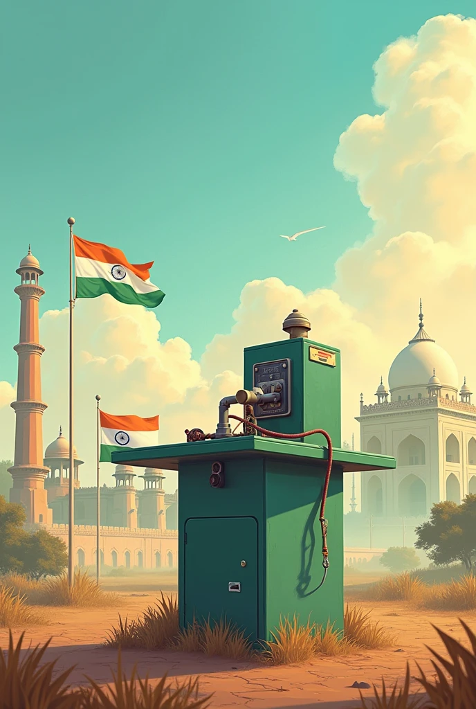 I want a picture of pilling machine with wishing Indian independence day